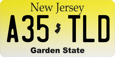 NJ license plate A35TLD