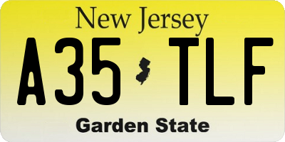 NJ license plate A35TLF