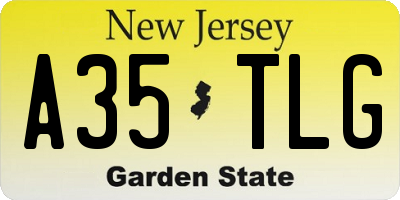 NJ license plate A35TLG