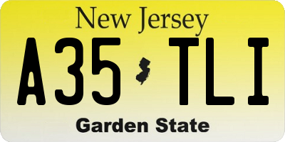 NJ license plate A35TLI