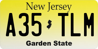 NJ license plate A35TLM
