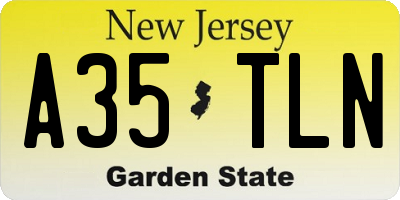 NJ license plate A35TLN