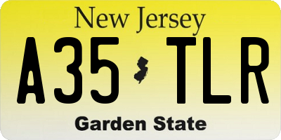 NJ license plate A35TLR