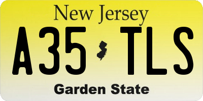 NJ license plate A35TLS