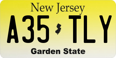 NJ license plate A35TLY