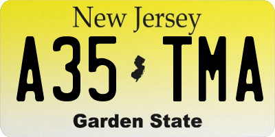 NJ license plate A35TMA