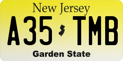 NJ license plate A35TMB