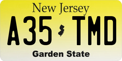 NJ license plate A35TMD