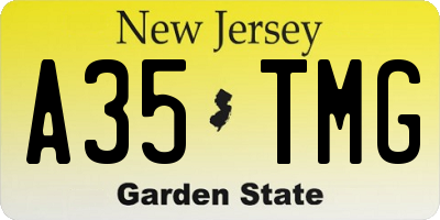 NJ license plate A35TMG