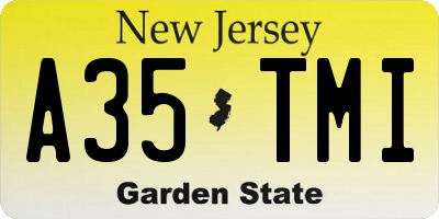 NJ license plate A35TMI
