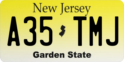 NJ license plate A35TMJ