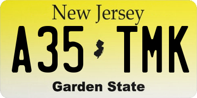NJ license plate A35TMK