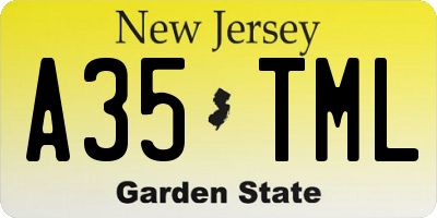 NJ license plate A35TML