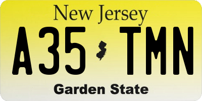 NJ license plate A35TMN