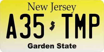 NJ license plate A35TMP