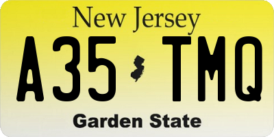 NJ license plate A35TMQ