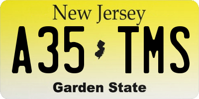 NJ license plate A35TMS