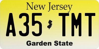 NJ license plate A35TMT
