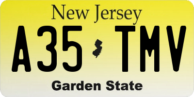 NJ license plate A35TMV