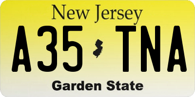 NJ license plate A35TNA