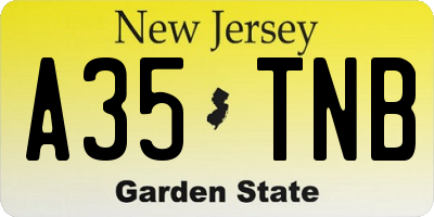 NJ license plate A35TNB