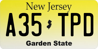 NJ license plate A35TPD