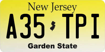 NJ license plate A35TPI