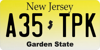 NJ license plate A35TPK
