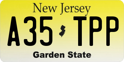 NJ license plate A35TPP