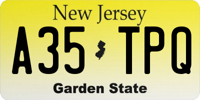 NJ license plate A35TPQ