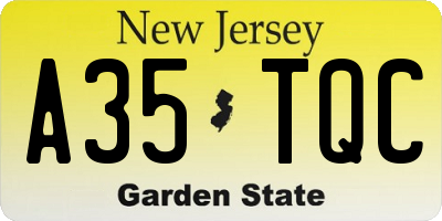 NJ license plate A35TQC