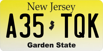 NJ license plate A35TQK