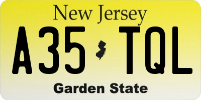 NJ license plate A35TQL