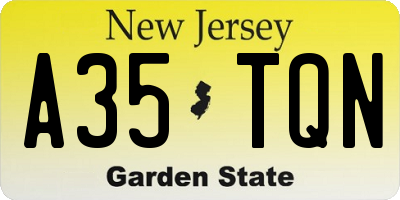 NJ license plate A35TQN