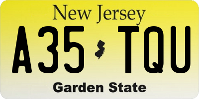 NJ license plate A35TQU