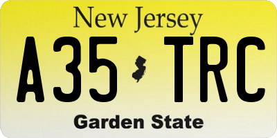 NJ license plate A35TRC