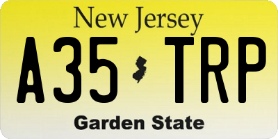 NJ license plate A35TRP