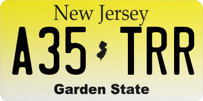 NJ license plate A35TRR