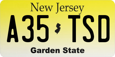 NJ license plate A35TSD