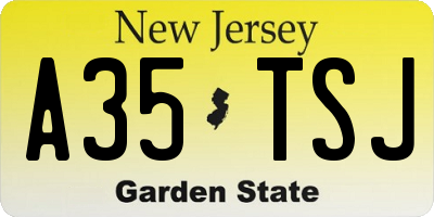 NJ license plate A35TSJ