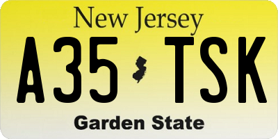 NJ license plate A35TSK