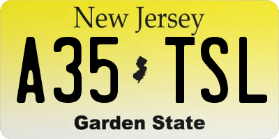 NJ license plate A35TSL