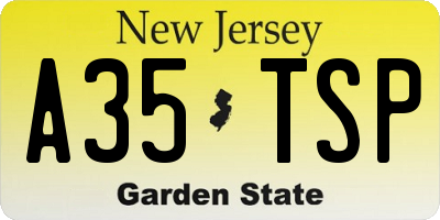 NJ license plate A35TSP