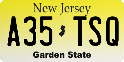 NJ license plate A35TSQ