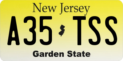 NJ license plate A35TSS