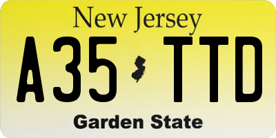 NJ license plate A35TTD