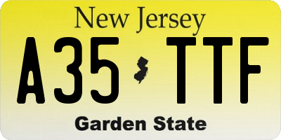 NJ license plate A35TTF