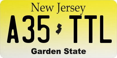 NJ license plate A35TTL