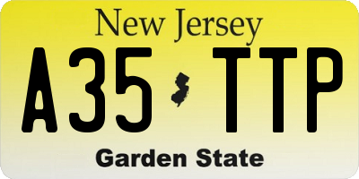 NJ license plate A35TTP