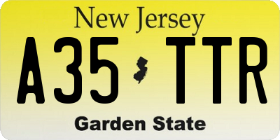 NJ license plate A35TTR